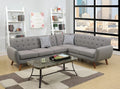Grey Polyfiber Linen-Like Fabric Sectional Sofa Set G795743