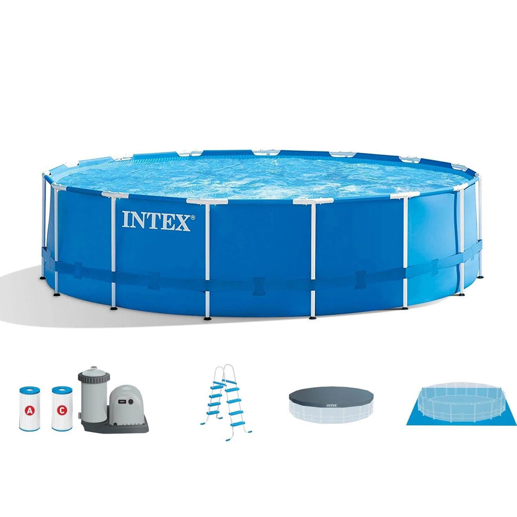 18ft x 48in Metal Frame Swimming Pool Set with Pump & Filter K616