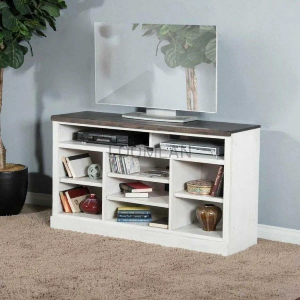 Black TV Console Shelving Media Unit T47441