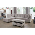 Gray Left Hand Facing Sectional with Ottoman Q746334