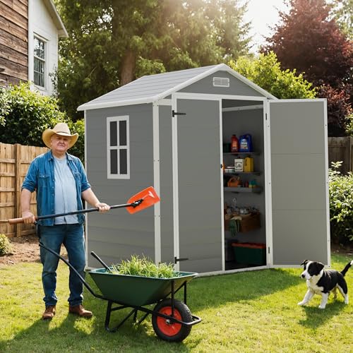 5' x 4' Resin Weather Resistant Outdoor Storage Shed with Floor F804