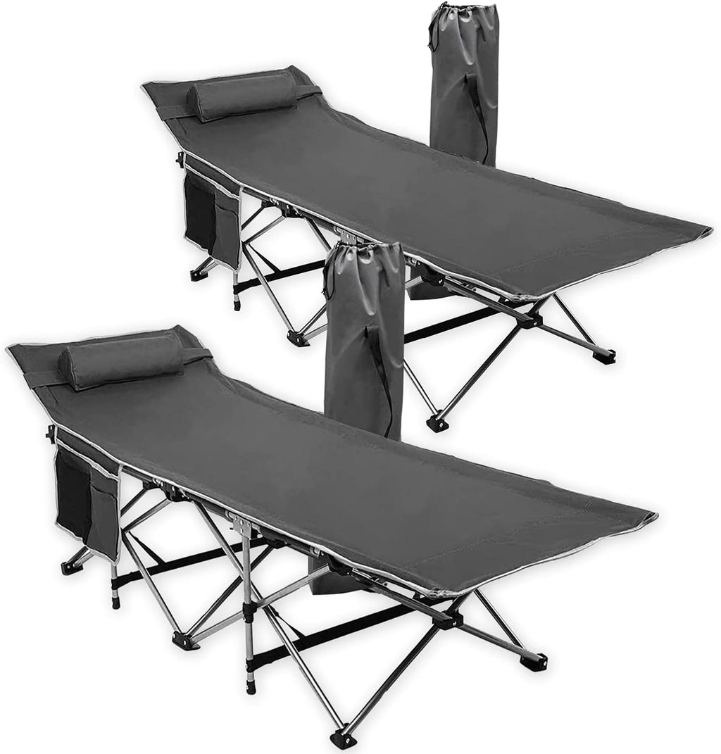Folding Travel Cot 2 Pack Grey Lightweight Portable N622089
