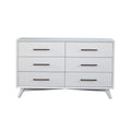 White Mahogany Wood 6 Drawer Dresser Z9288