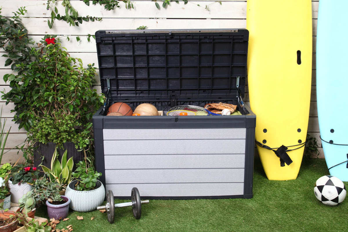 100 Gallon Resin Plastic Wood Deck Box E1739