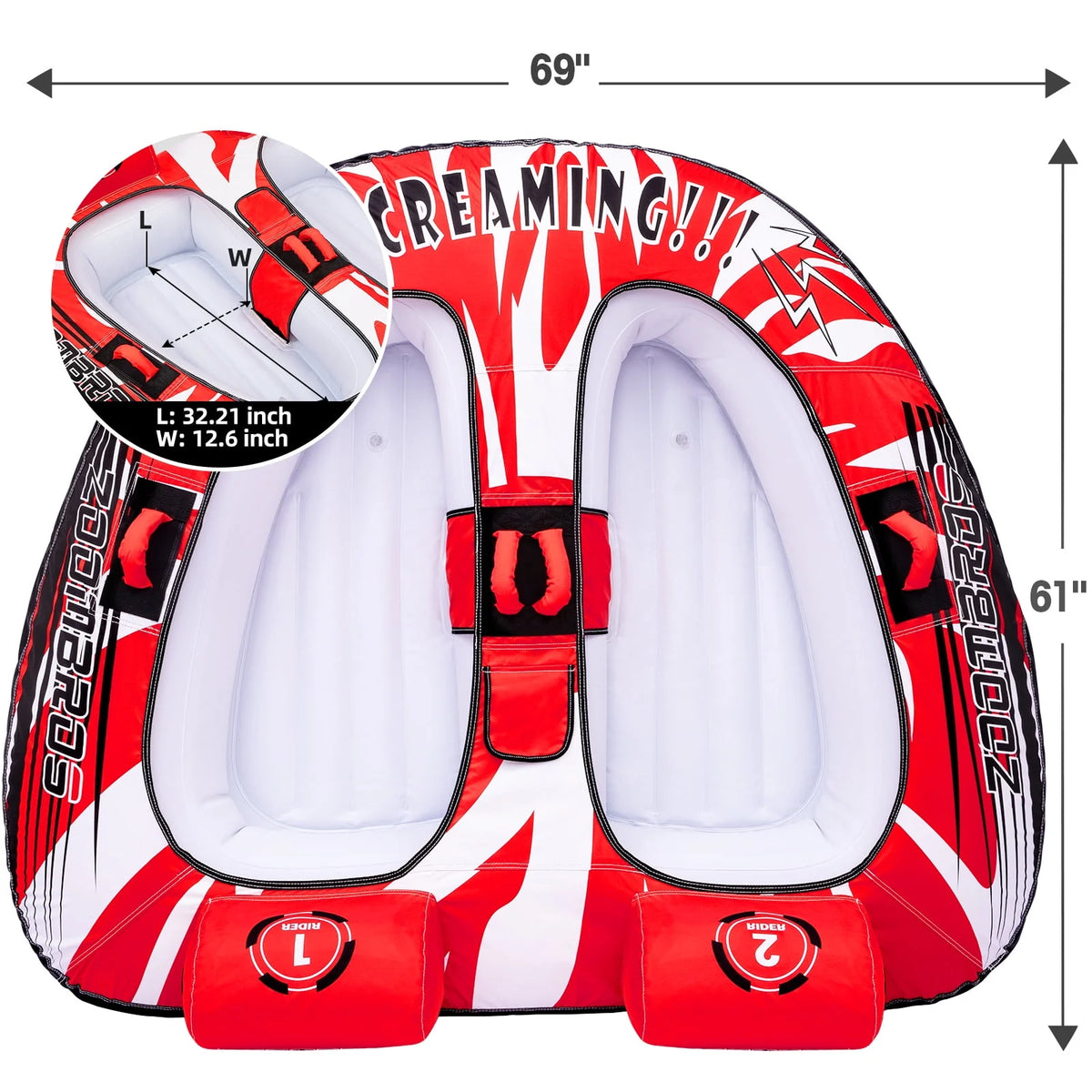 Inflatable Towable Tubes for Boating, 2-Person D751518