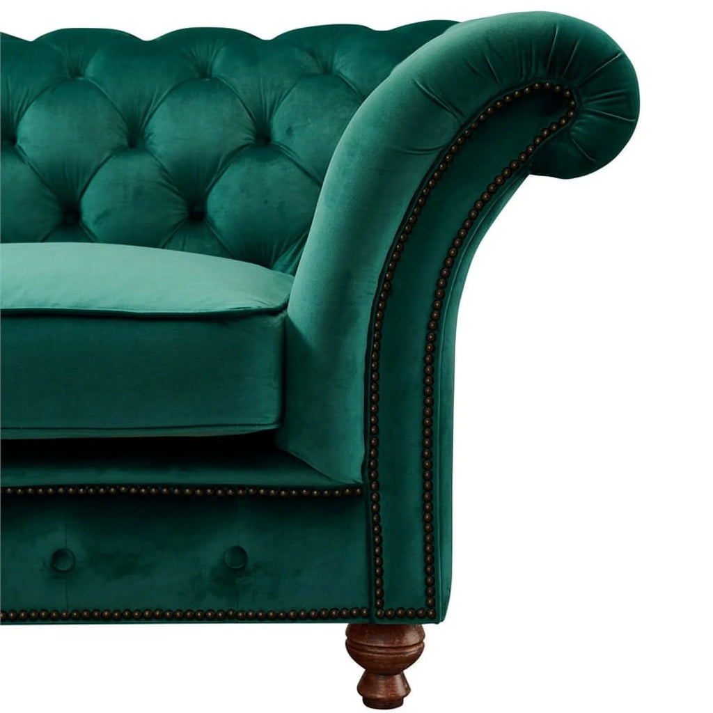 Green Fabric Sloped Arm Loveseat A744496