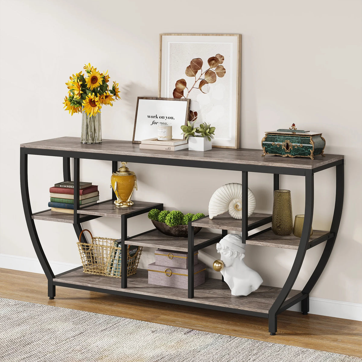 70.9 Inches Console Table with Shelves J5364