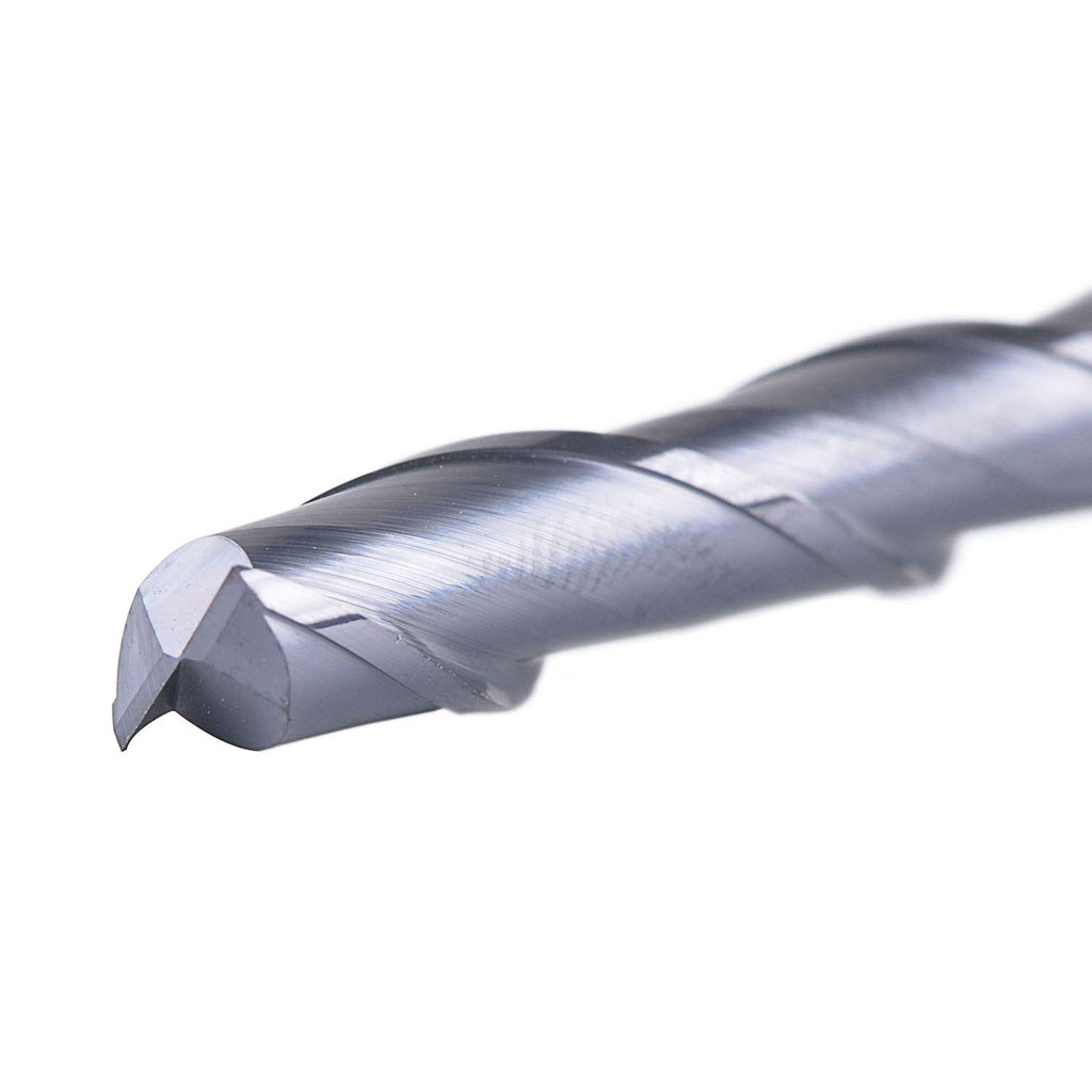 2 Flutes 1/4 inch Shank Carbide End Mill TiAlN Coated HRC55 Spiral UpCut Pack of 2 B840