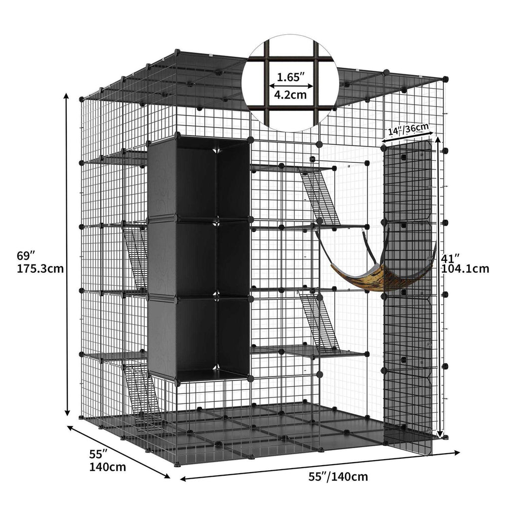 Large 5-Tier Cat Cage with Hammock B587412