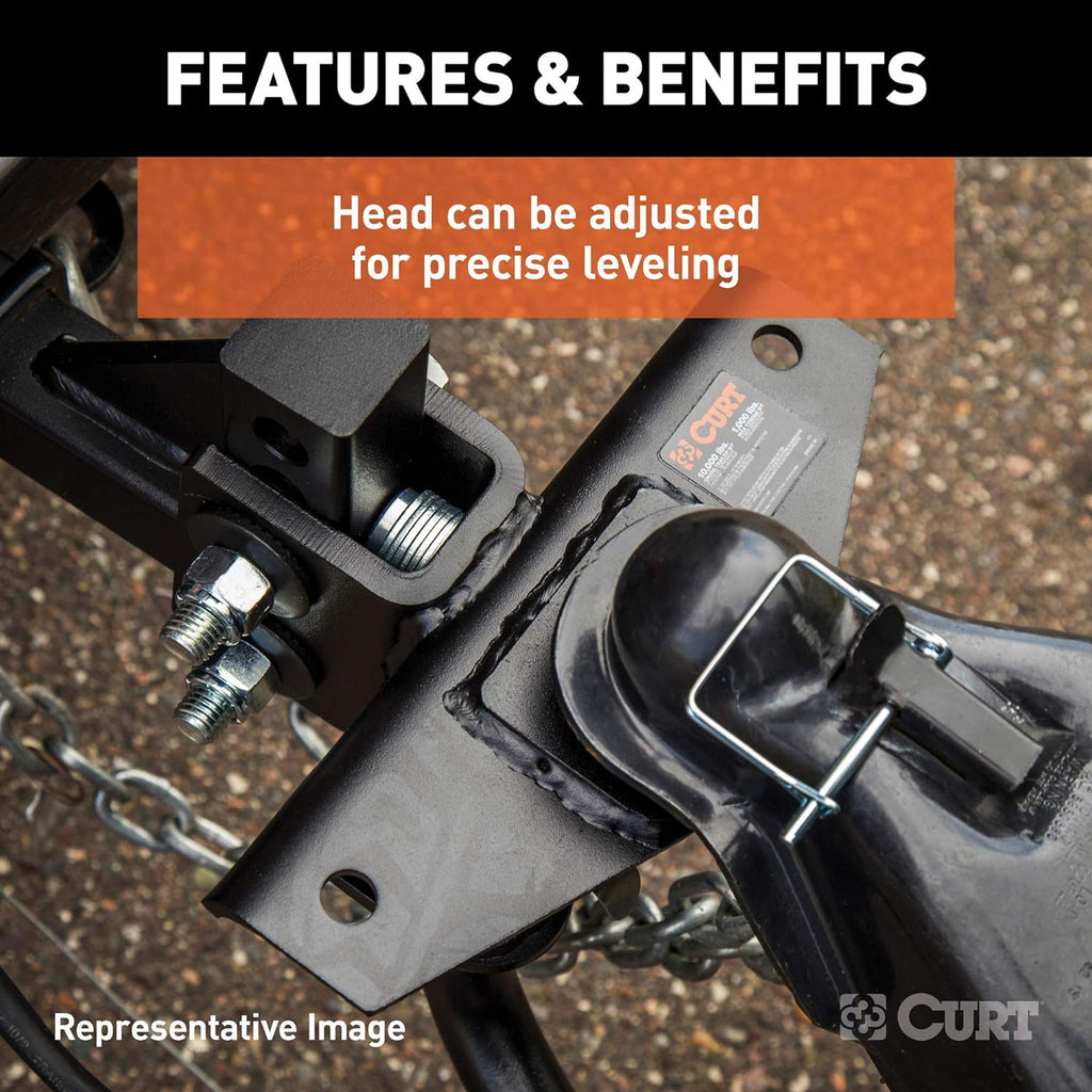Round Bar Weight Distribution Hitch with Sway Control, 10K, 2-in Shank V899