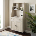 Dark Walnut Wood Secretary Desk with Hutch X611622