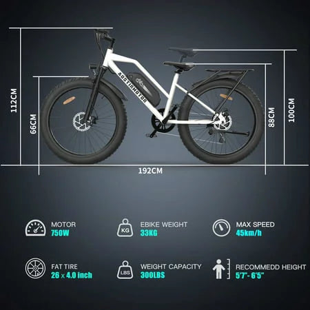 Electric Mountain Bike 750W 48V 13AH Fat Tire J67542