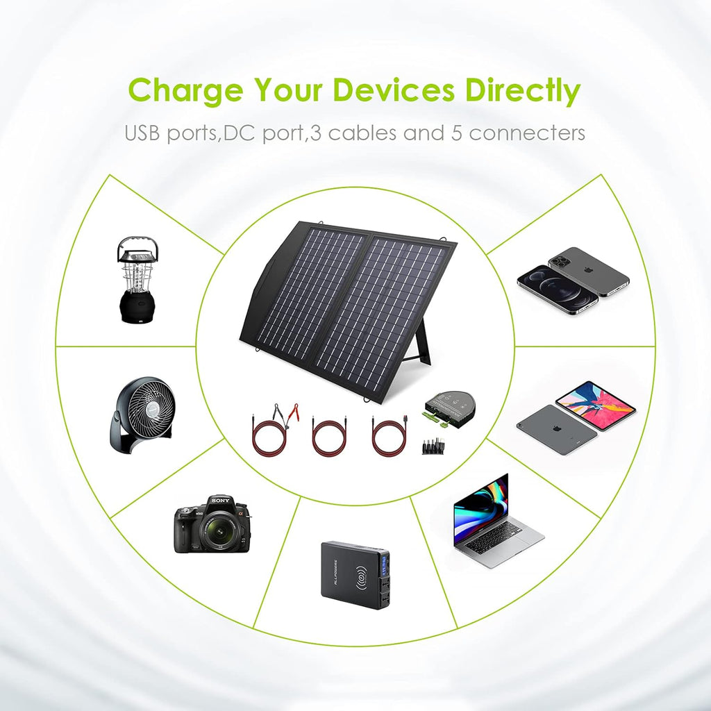 60W Foldable Monocrystalline Waterproof IP66 Portable Solar Panel S59355