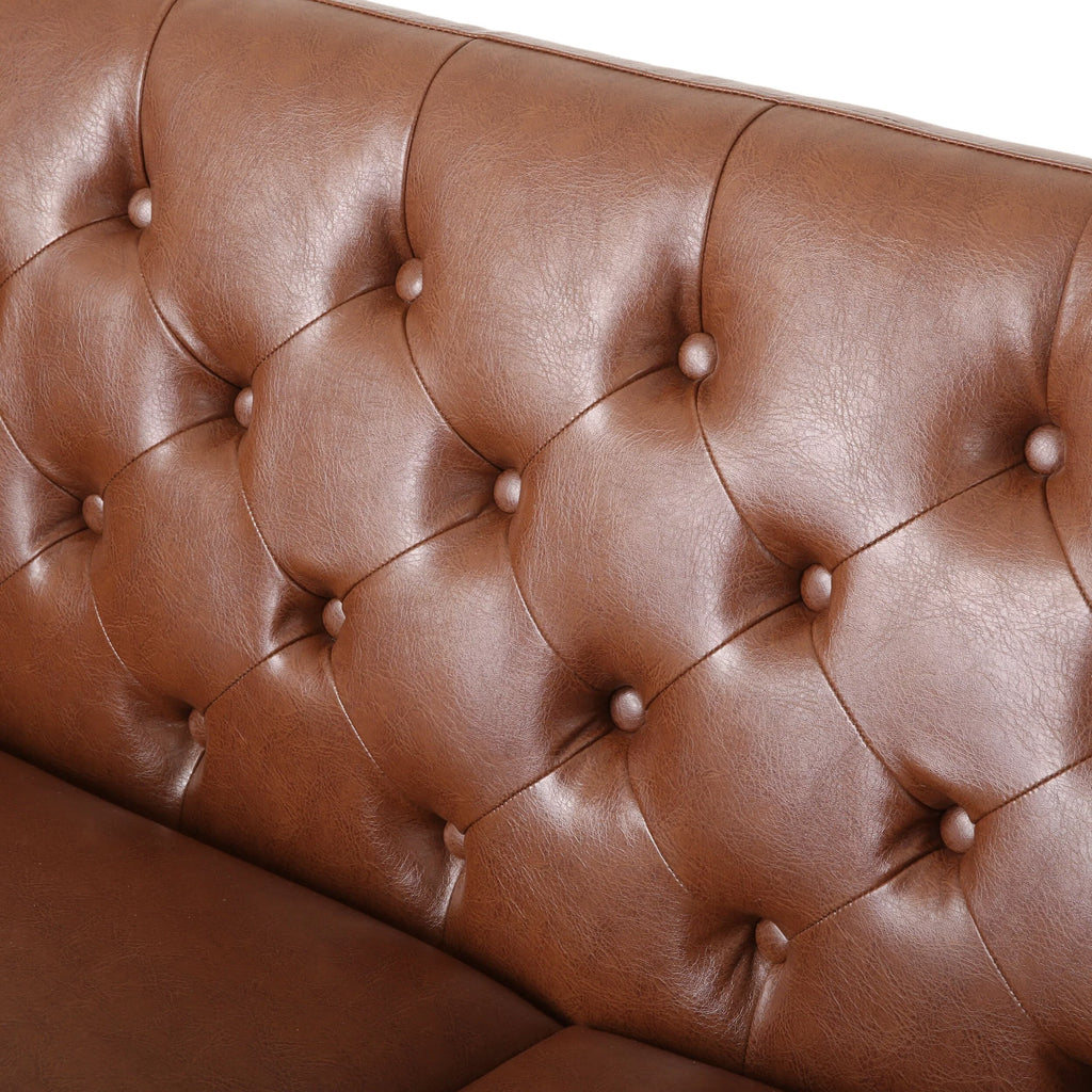 Brown Upholstered Loveseat V70211