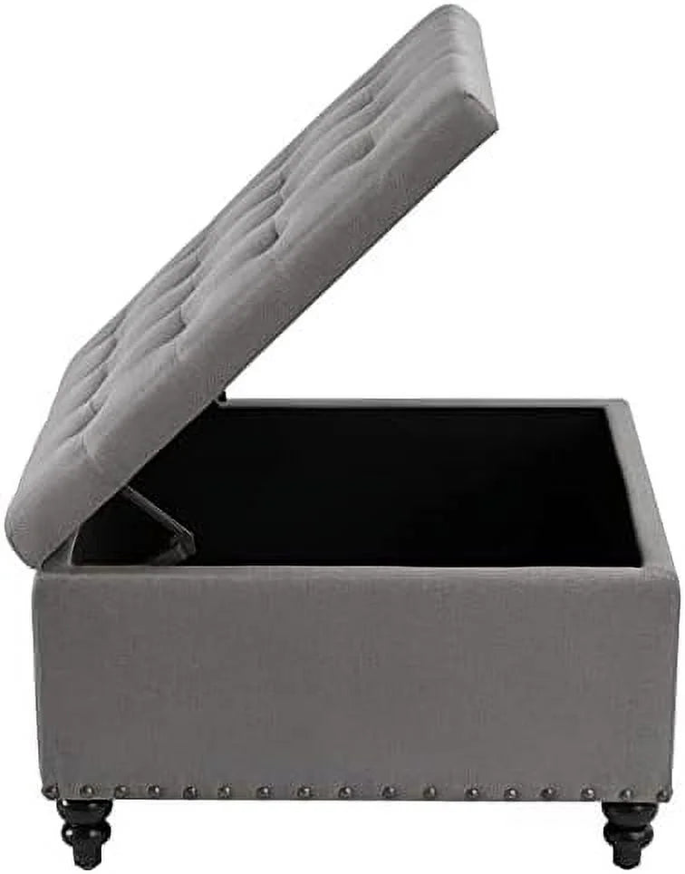 Blue Oversized Tufted Ottoman K41142