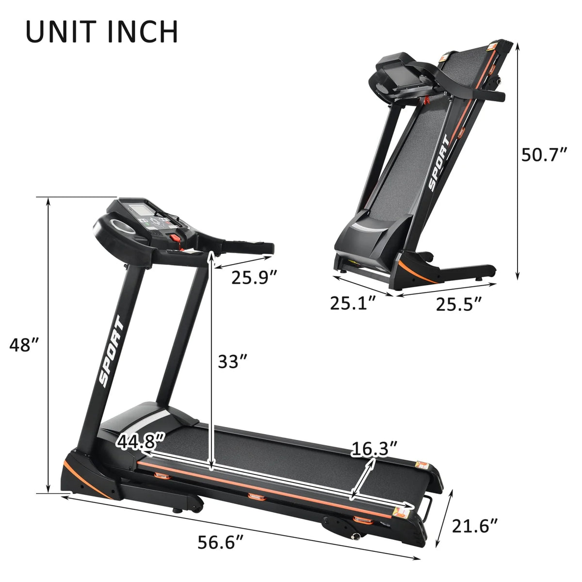 3.5 HP Folding Treadmill 330 LB Capacity N290747