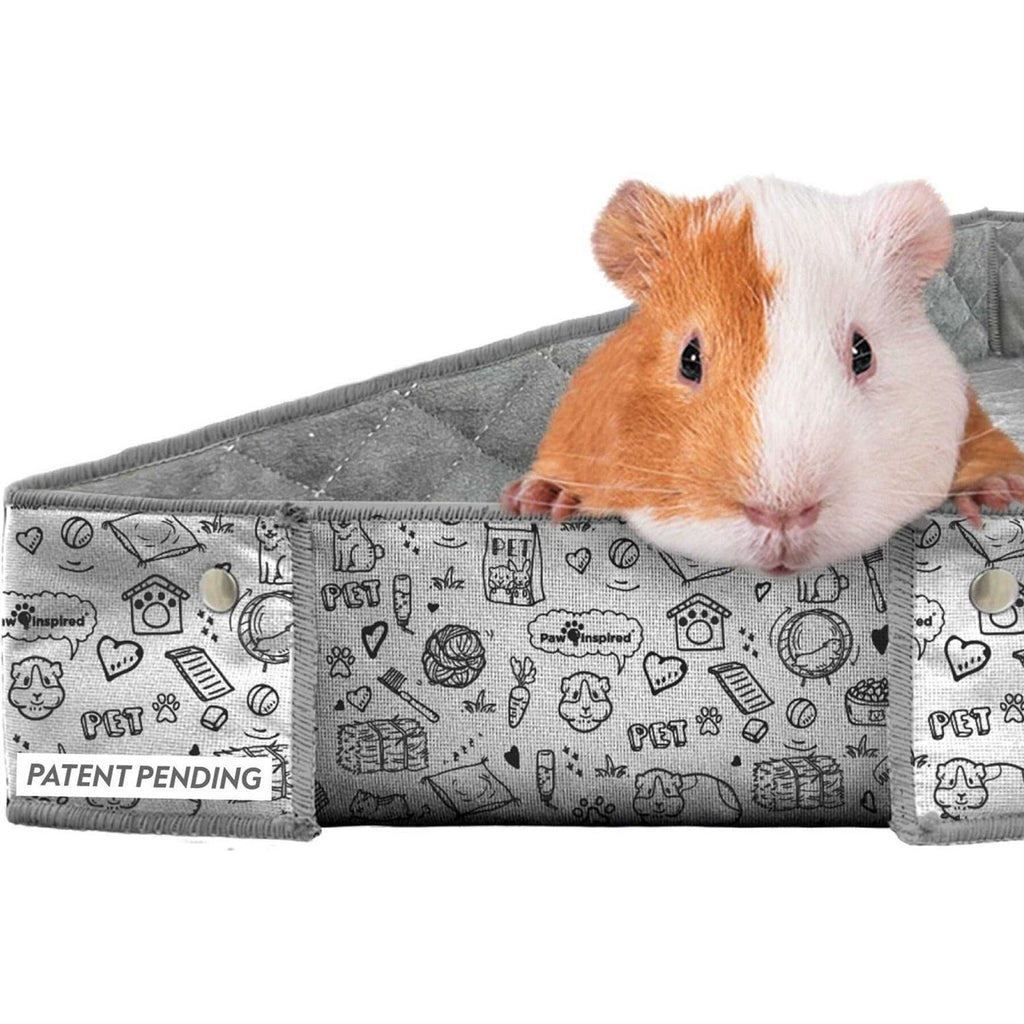 Washable Fleece Guinea Pig Cage Liner & Bedding with Raised Sides M9701