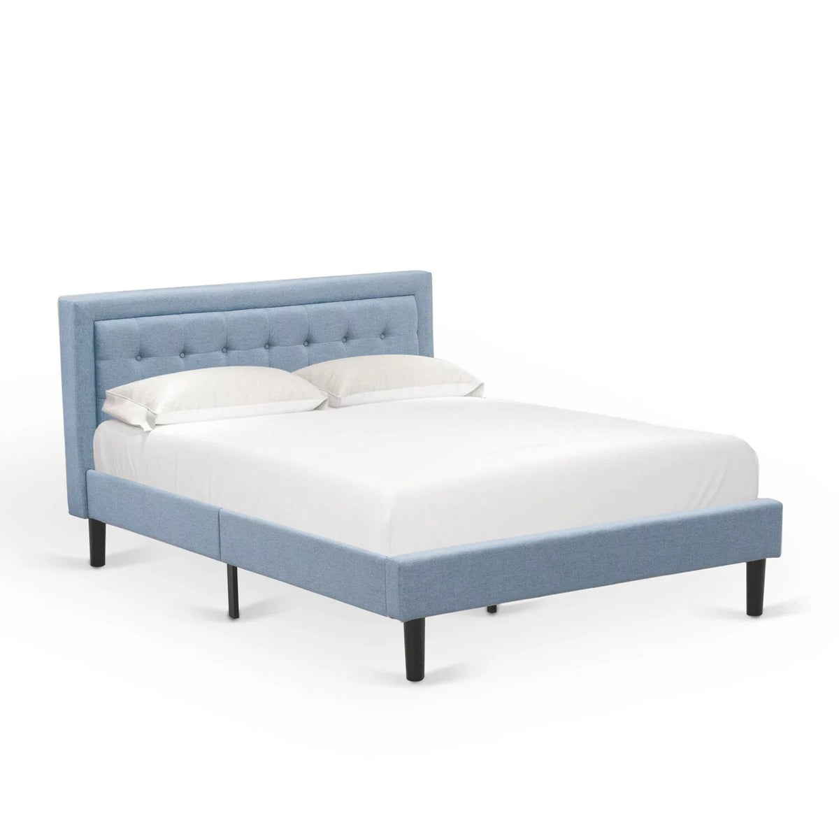 Denim Blue 2-piece Wood Platform Bedroom Set U5311