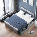 Queen Size Platform Bed Frame with 4 Storage Drawers R38994