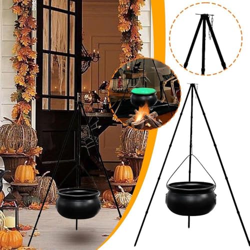 Large Witch Cauldron with Stand and Light Plastic Bowl O7051