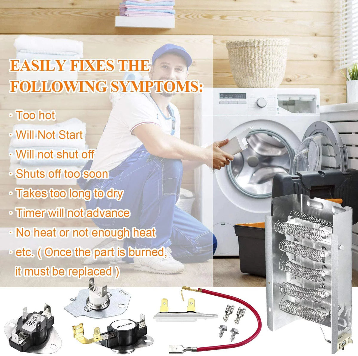 Dryer Heating Element Kit with Thermostat N959411