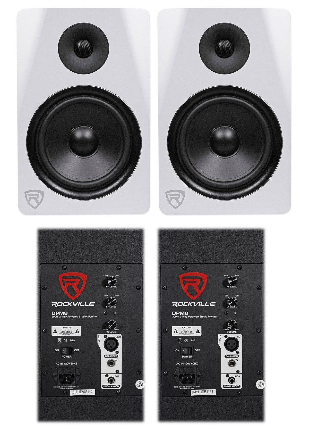 8" 600 Watt Active Studio Monitor Speakers U5686