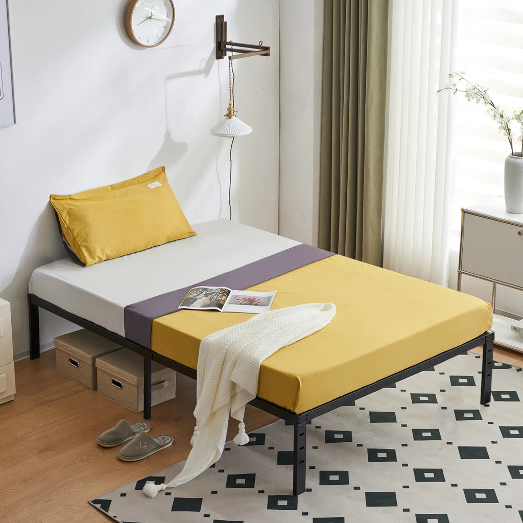 Twin Size Black Metal Platform Bed Z1216
