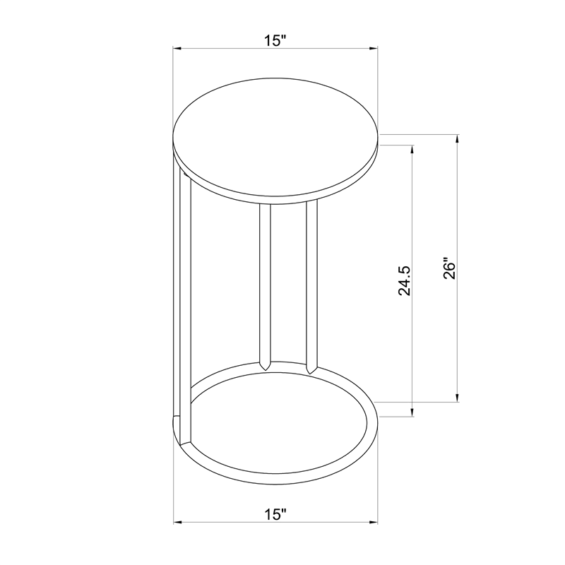 Silver Metal Accent C Table G196981