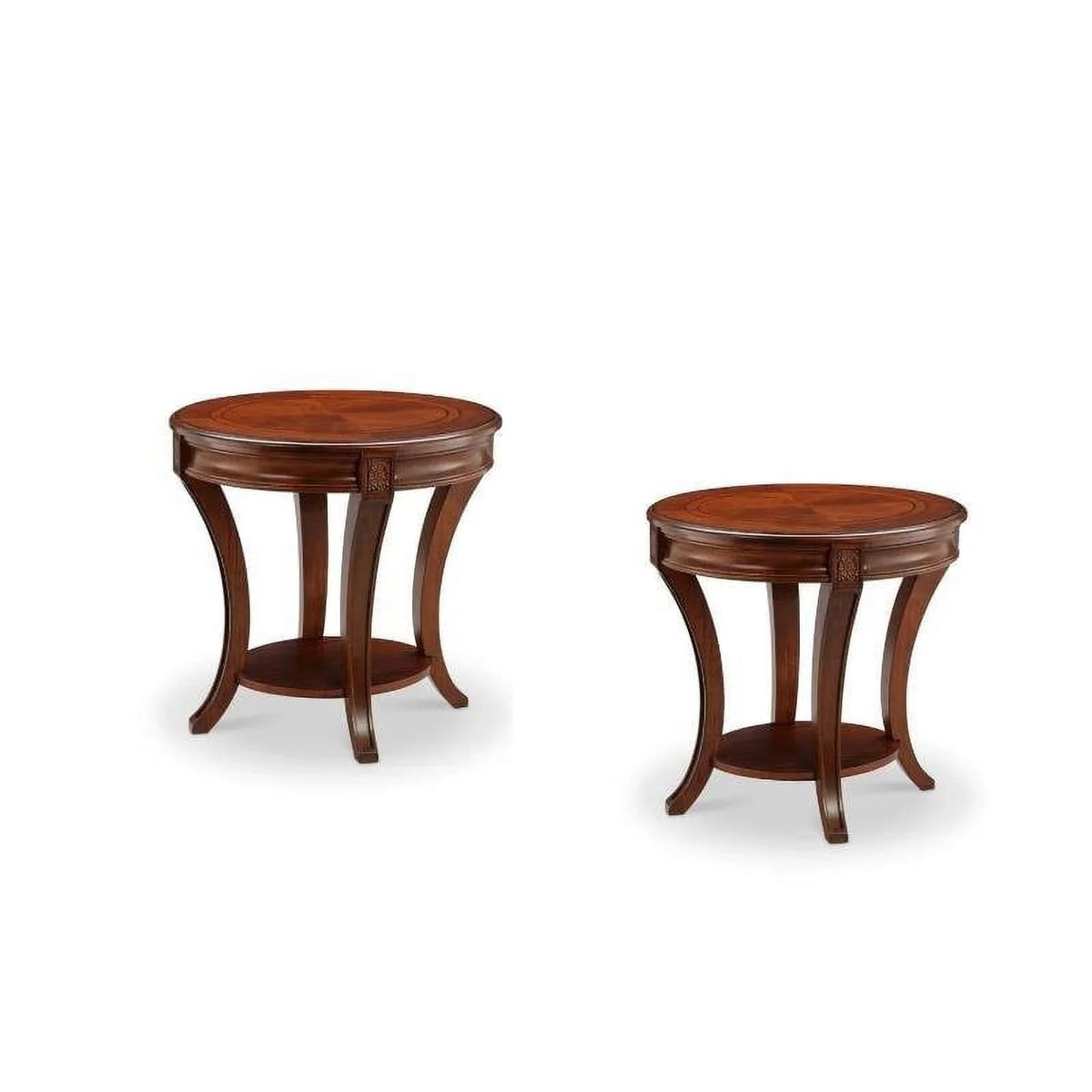 Set of 2 Oval End Table in Cherry R155