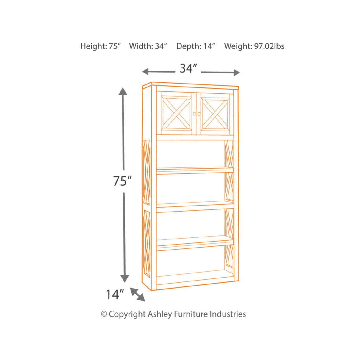 Two-Tone Large Bookcase A938