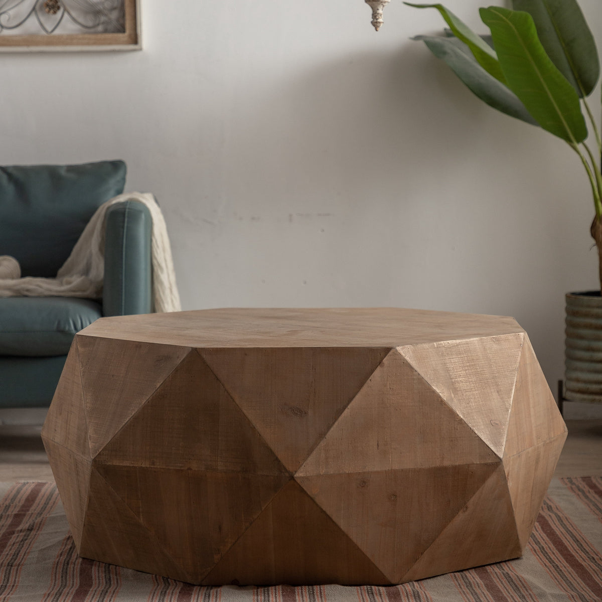 Vintage Retro Coffee Table with Embossed Design P322
