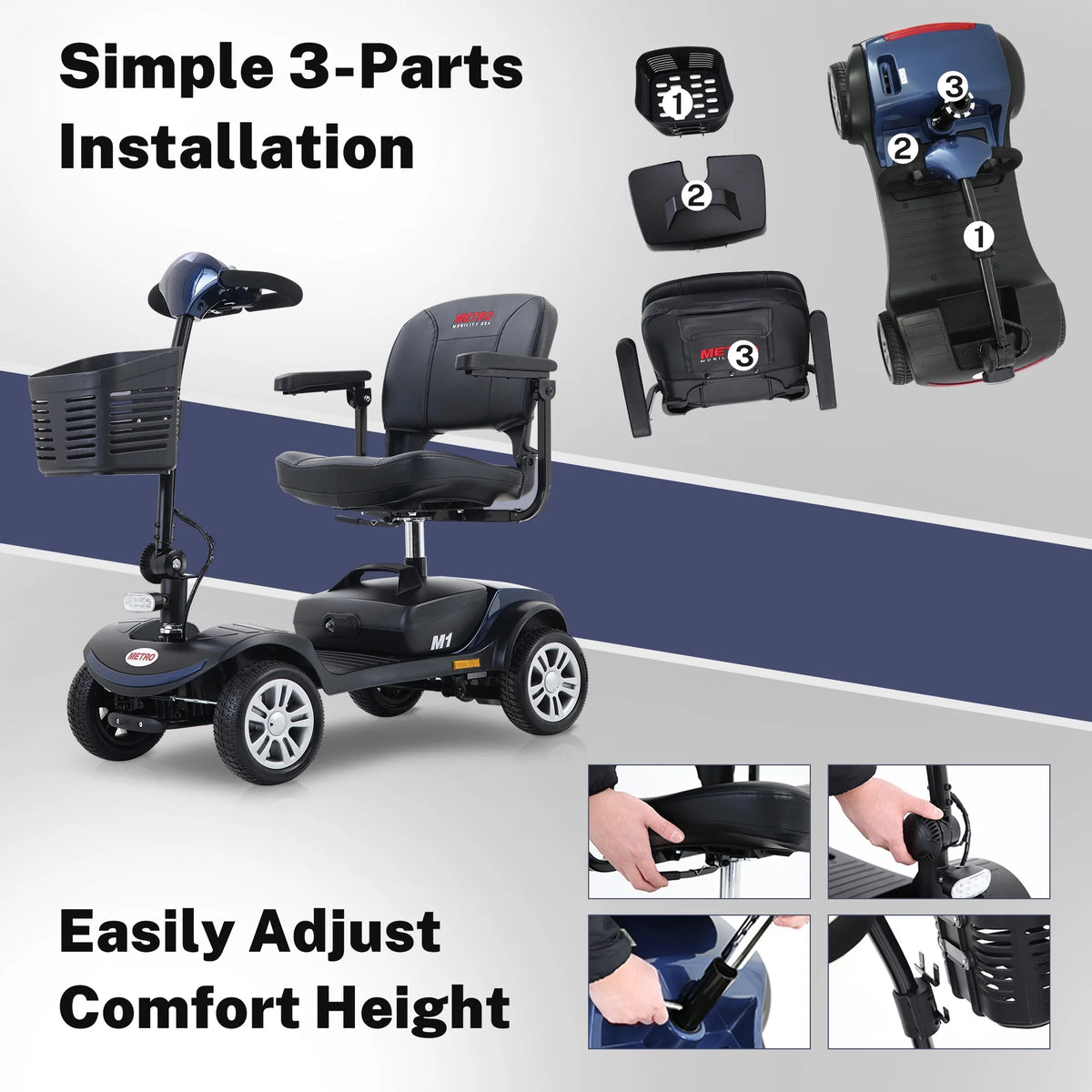 Blue 4 Wheel Mobility Scooter R4709
