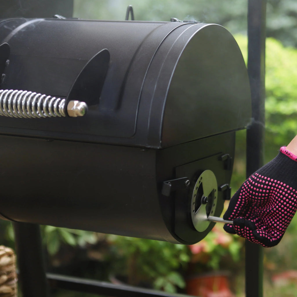 Portable Charcoal Grill with Offset Smoker Y94612