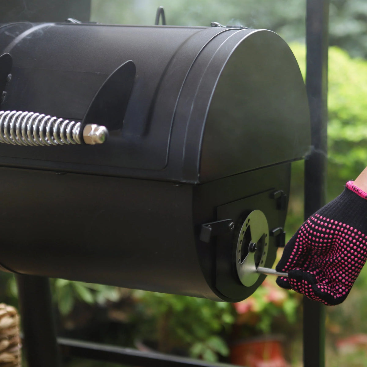 Portable Charcoal Grill with Offset Smoker Y94612
