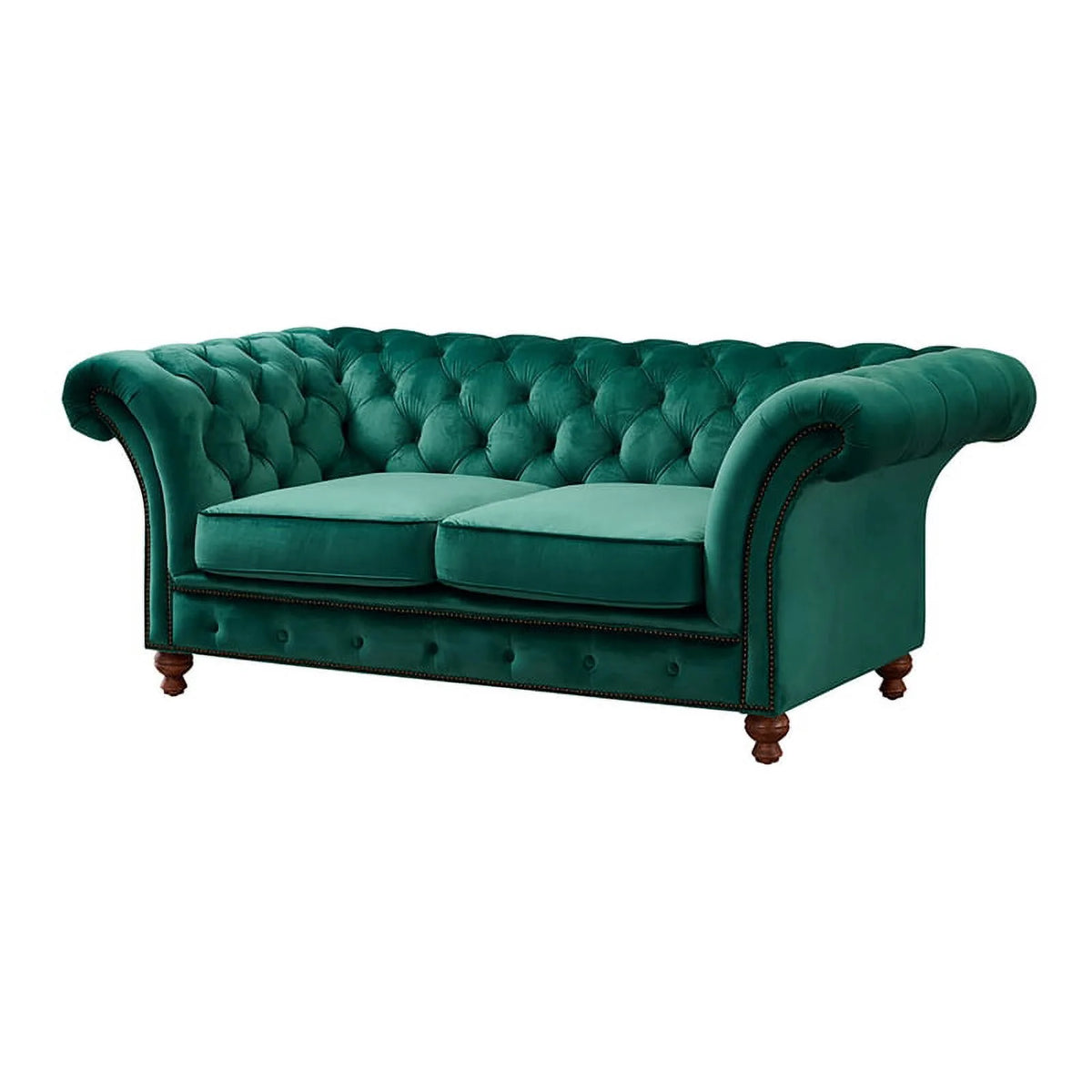 Green Fabric Sloped Arm Loveseat A744496