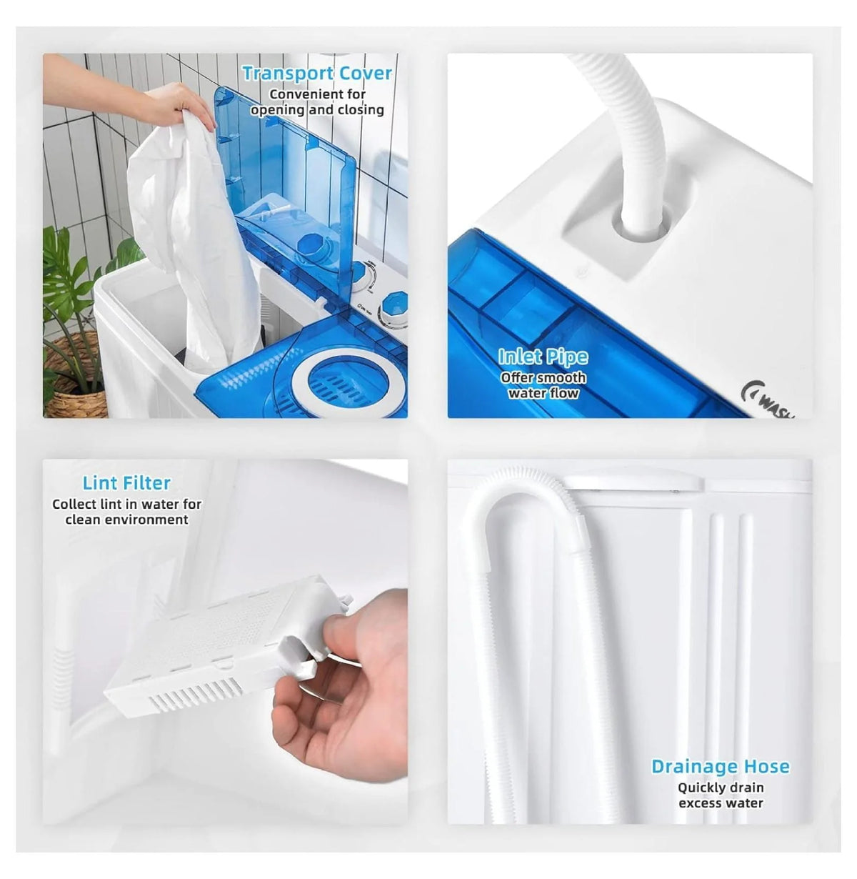 Portable 26 lbs Semi-automatic Washer and Spin Dryer A30693