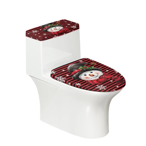 Snowman Toilet Lid Tank Cover Set L233300