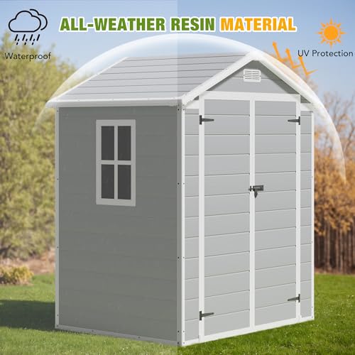 5' x 4' Resin Weather Resistant Outdoor Storage Shed with Floor F804