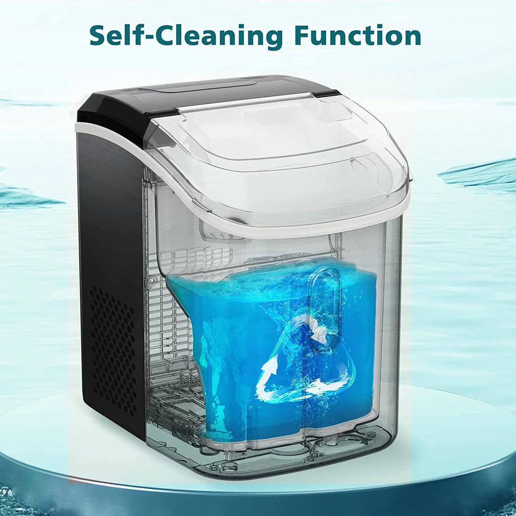 Nugget Ice Maker Countertop with Self-Cleaning Function, 33lbs/24H Chewable Ice, Black T55498
