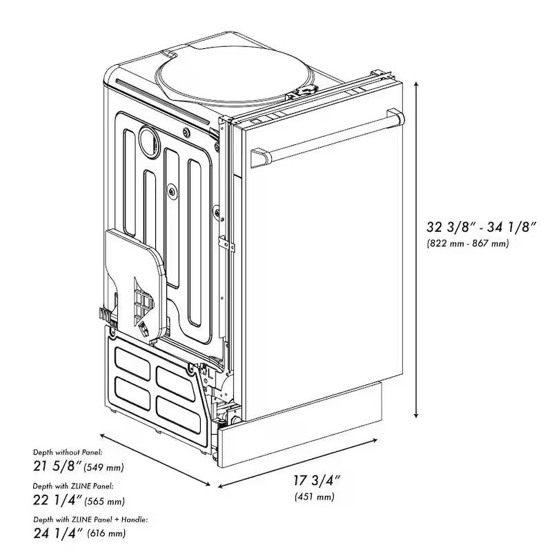 18 in. Compact Dishwasher with 2 Racks F629296