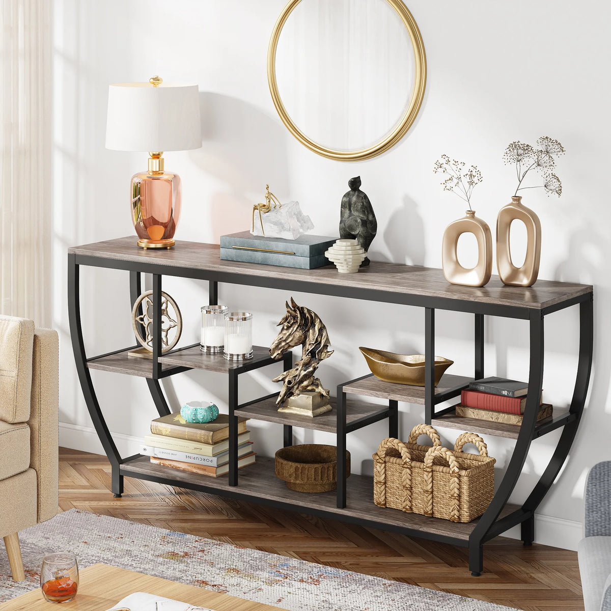 70.9 Inches Console Table with Shelves J5364