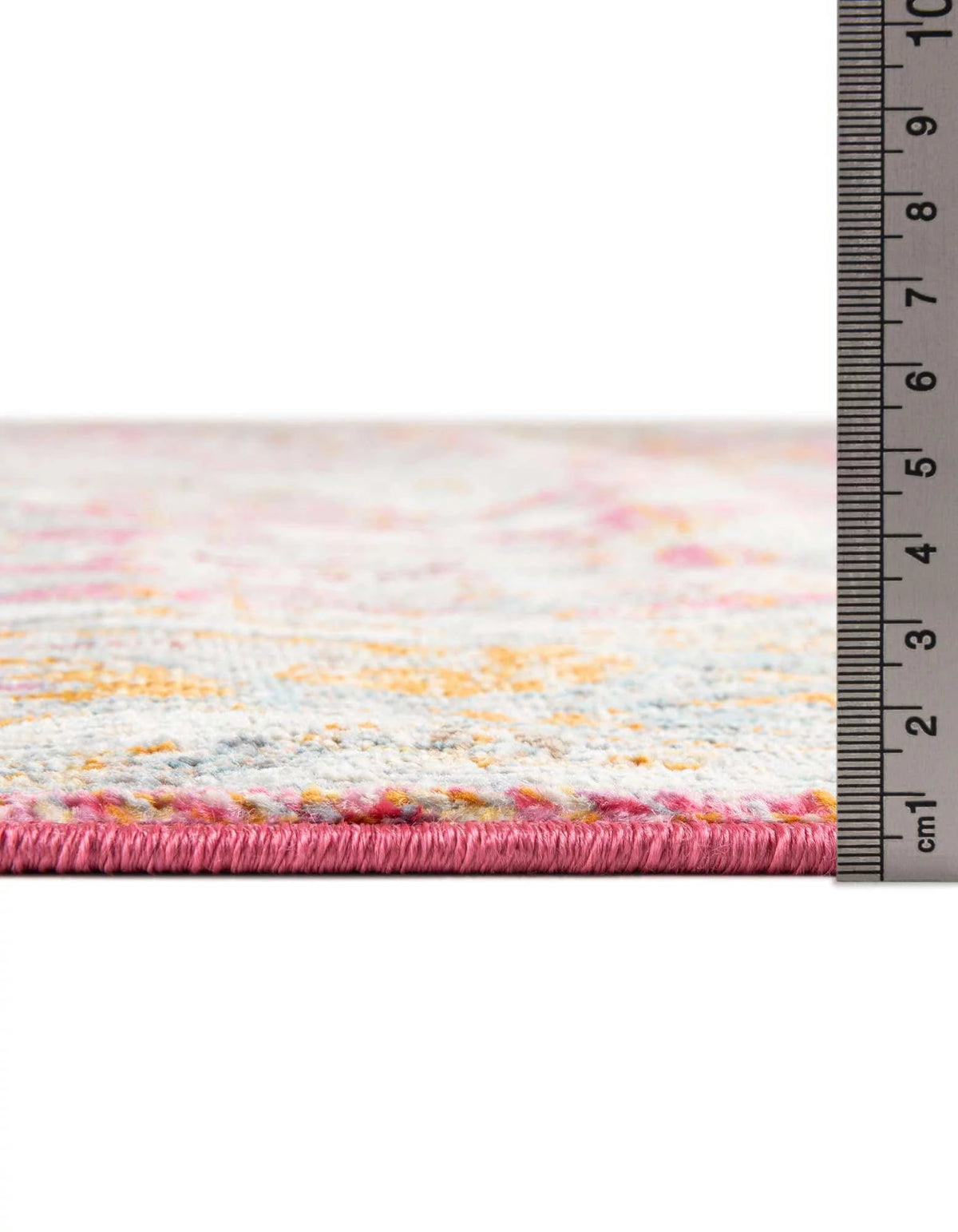 Pink Transitional Floral Rug U986