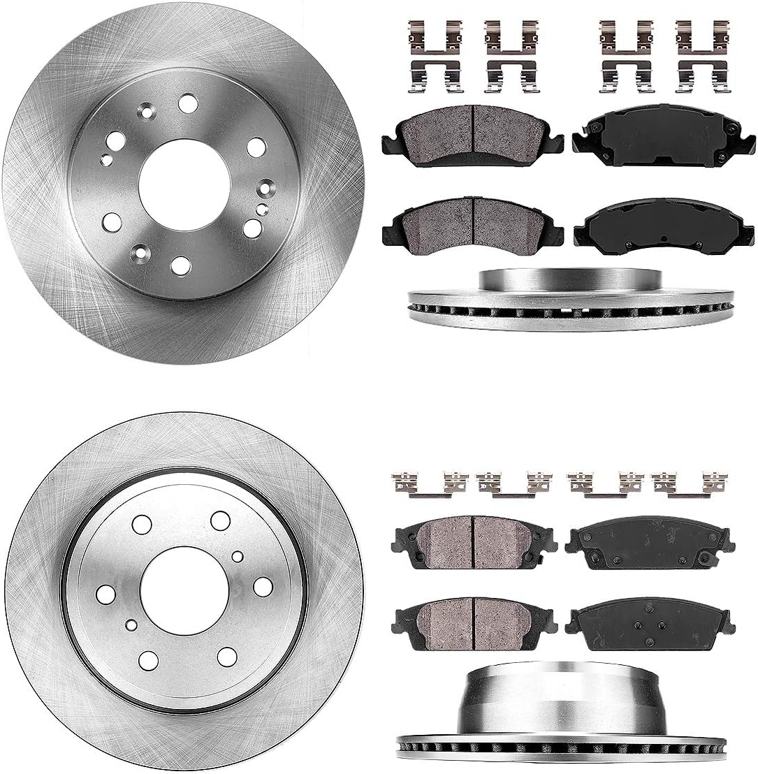 330mm Front + 345mm Rear Brake Rotors + Ceramic Pads + Clips U713