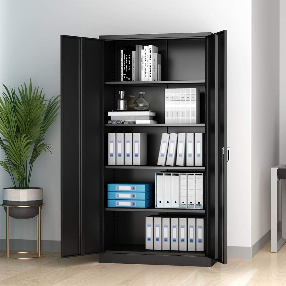 Metal Storage Cabinet with 2 Doors and 4 Adjustable Shelves S3411