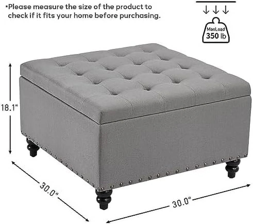 Blue Oversized Tufted Ottoman K41142