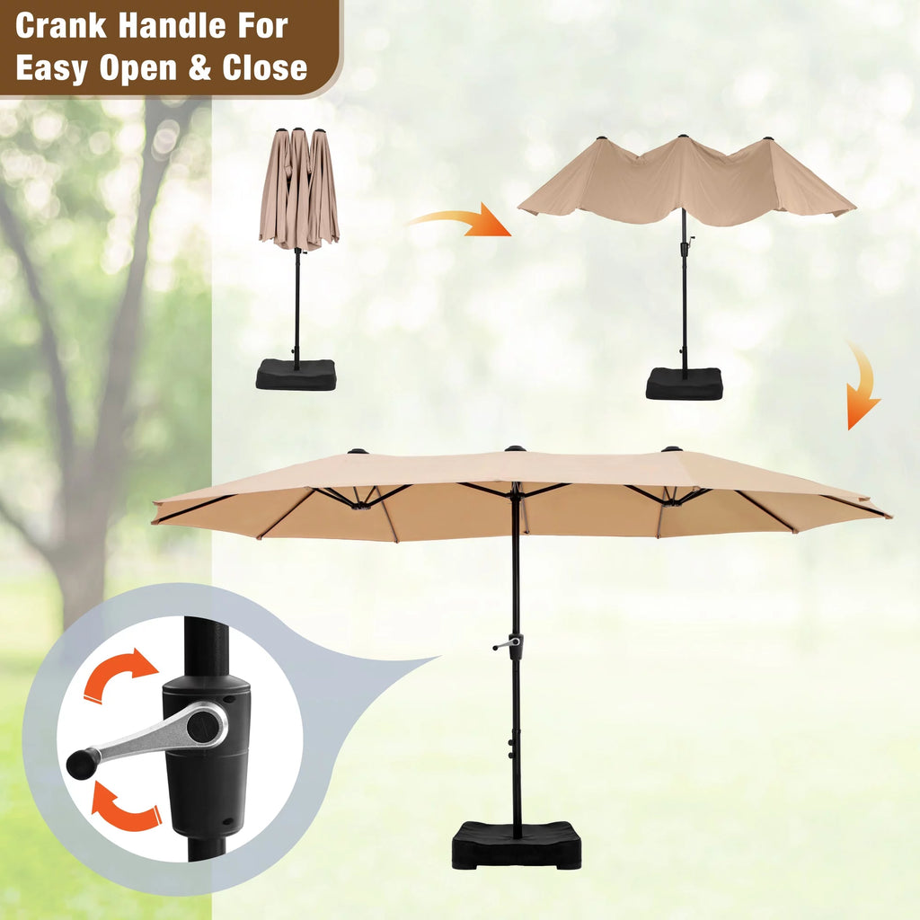 8-Piece Outdoor Dining Set with Beige Umbrella H775362