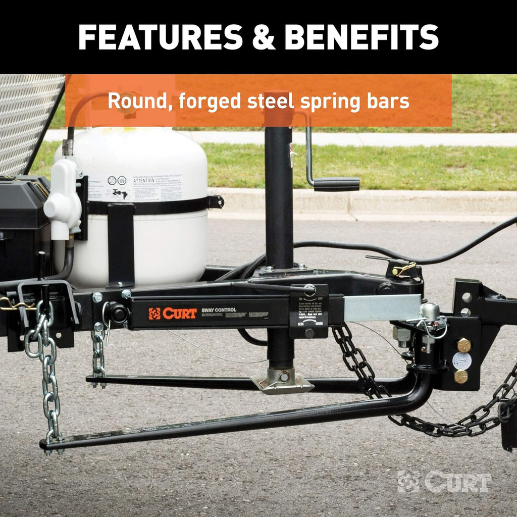 Round Bar Weight Distribution Hitch with Sway Control, 10K, 2-in Shank V899