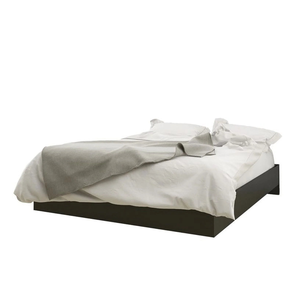 4 Piece Full Size Bedroom Set Walnut Black F594244