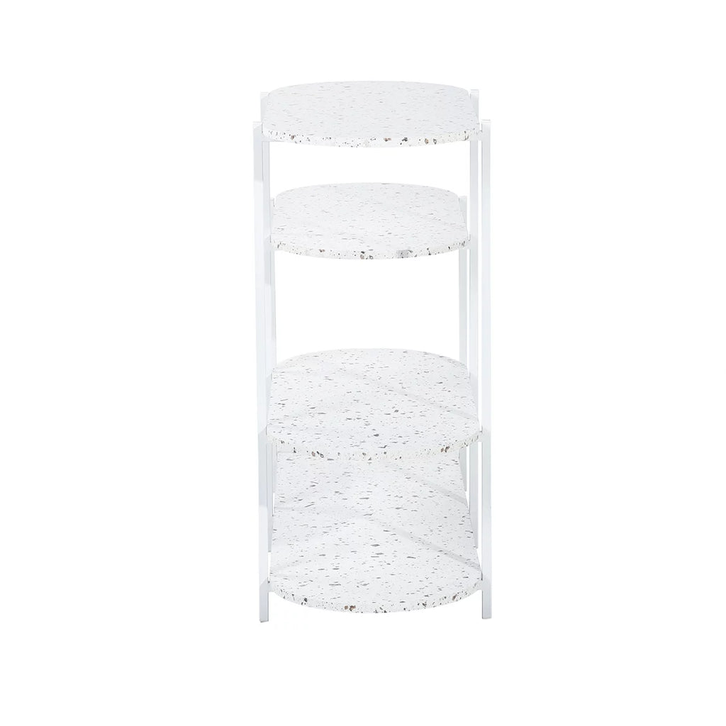 4-Tier Marble White Storage Shelf Z67956