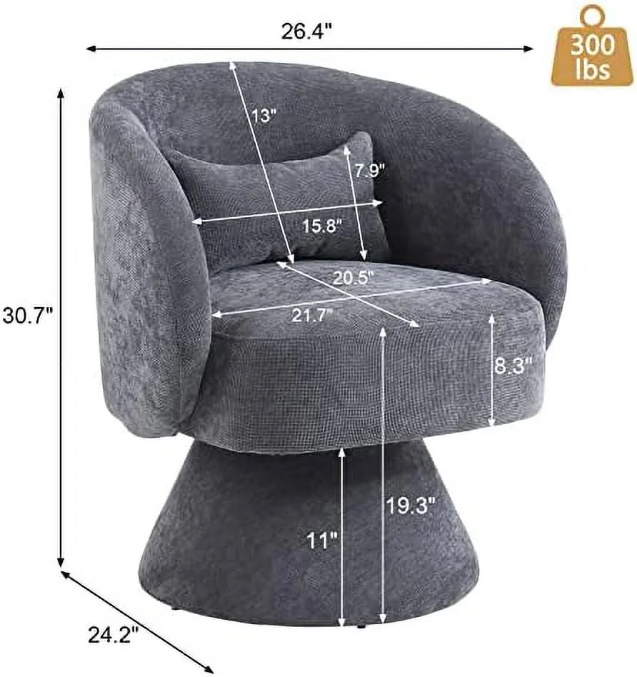 Linen Upholstered Swivel Accent Chair Set of 2 B9198